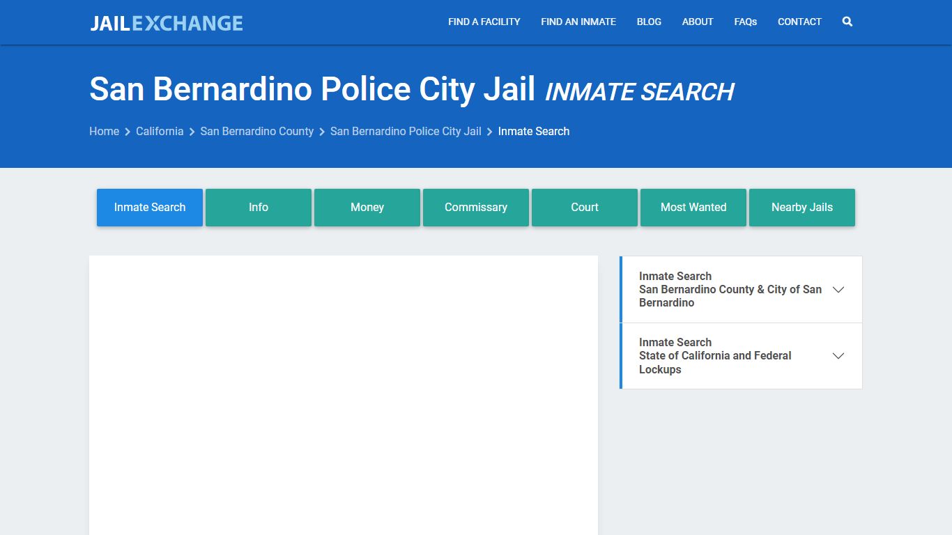 San Bernardino Police City Jail Inmate Search - Jail Exchange